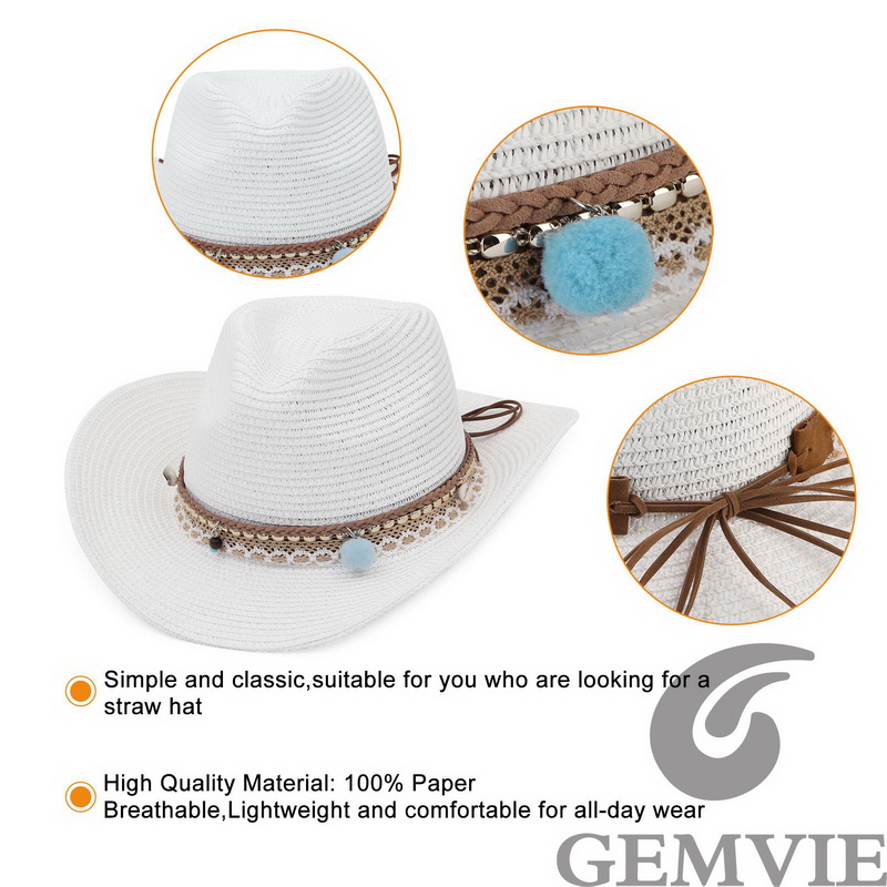 GEMVIE 4 Color Retro Outdoor S - Cowboy Hat Straw recension och pris